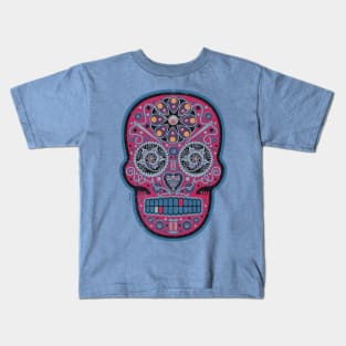 Mexican Sugar Skull Masochistic Black Cherry Kids T-Shirt